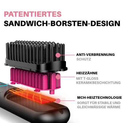 Eloura Tragbare Bürste – Glätten, Locken, Trocknen